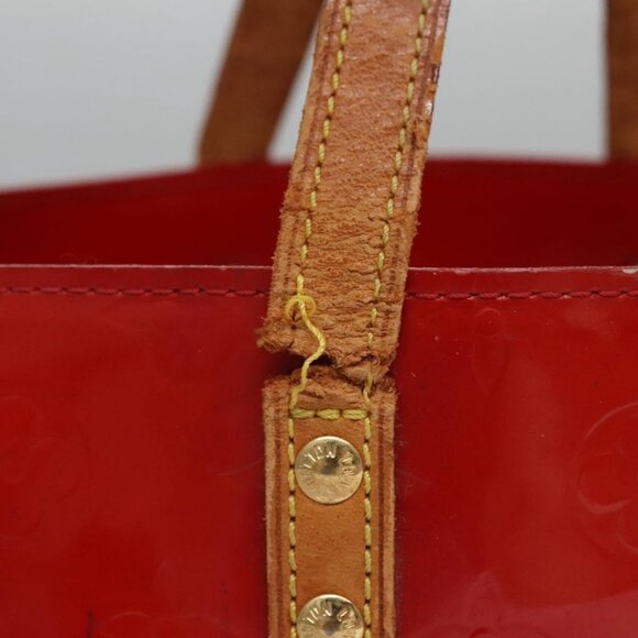 LOUIS VUITTON Monogram Vernis Reade PM Hand Bag Red Rouge M91088 LV Auth 104158 - Picture 11 of 16